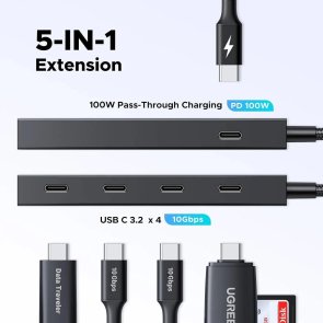 USB-хаб UGREEN CM806 Black (55334)