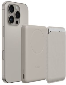 Батарея універсальна Belkin BoostCharge Slim 5000mAh 15W Qi2 7.5W Sand (BPD020HQSA)