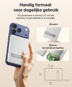 Батарея універсальна Belkin BoostCharge Slim 5000mAh 20W Qi2 15W with Kickstand White (BPD011HQWH)