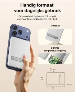 Батарея універсальна Belkin BoostCharge Slim 5000mAh 20W Qi2 15W with Kickstand White (BPD011HQWH)