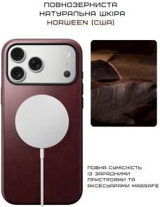 Чохол Nomad for Apple iPhone 17 Pro Max - Modern Leather Horween Burgundy (NM011840858)