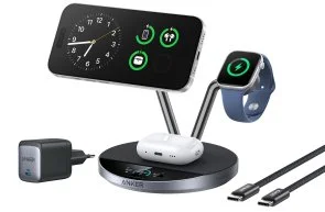 Фото: Бездротова зарядна станція Anker Prime Wireless Charging Station 25W 3in1 MagGo Black (B25X7G11) № 2 | KTC