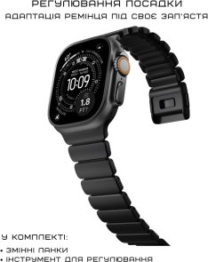 Ремінець Nomad for Apple Watch 46/49mm - Stratos Black Hardware Black (NM011154858)