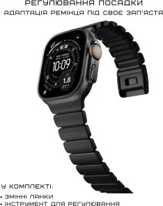Фото: Ремінець Nomad for Apple Watch 46/49mm - Stratos Black Hardware Black (NM011154858) № 7 | KTC