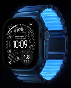 Ремінець Nomad for Apple Watch 46/49mm - Stratos Black Hardware Icy Blue Glow (NM009896858)
