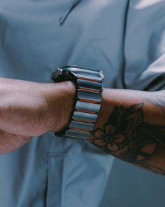 Ремінець Nomad for Apple Watch 46/49mm - Stratos Natural Hardware Ultra Orange (NM011123858)