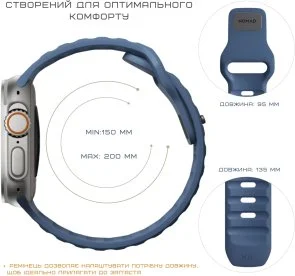 Фото: Ремінець Nomad for Apple Watch 46mm/49mm - Sport Band Naval Blue (NM014919858) № 5 | KTC