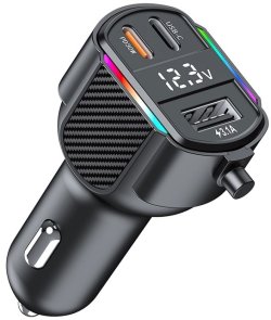 Автомобільний зарядний пристрій WUW C220 Black (6972573337408)