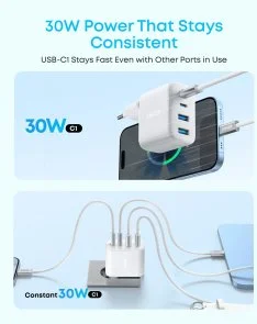 Фото: Зарядний пристрій Anker Zolo Charger 50W White (A121EG21) № 2 | KTC