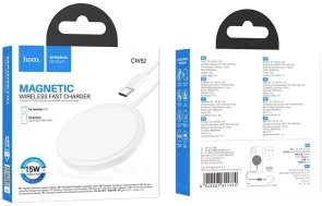 Фото: Бездротовий зарядний пристрій Hoco CW52 Enjoy Magnetic wireless fast charging 15W White (6942007611374) № 4 | KTC