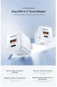 Фото: Зарядний пристрій Remax Kings PD 20W White (6954851236825) № 3 | KTC