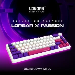 Фото: Клавіатура Lorgar KBP70MW Toxic Purple ENG WL/RT/USB White (LRG-KBP70MW-WH-US) № 2 | KTC