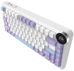 Фото: Клавіатура Ajazz AK820 V2 White Peach Switch WL/BT/USB White/Purple/Blue (AK820-V2-WP-PWB) № 4 | KTC