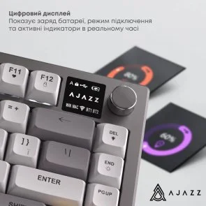 Фото: Клавіатура Ajazz AF82 WL/BT/USB White/Blue (AF82-BW) № 9 | KTC