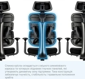 Фото: Крісло OfficePro FlexCore OC120B Black № 7 | KTC