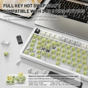 Фото: Клавіатура Attack Shark X86 Matcha Switch ENG/UKR WL/BT/USB Starlight White (X86SW_AS) № 6 | KTC