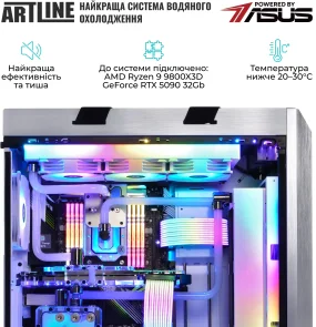 Фото: Персональний комп'ютер ARTLINE Overlord P99 Windows 11 Pro (P99v102Win) - AMD Ryzen 7 9800X3D / 96 ГБ DDR5 / PCI-E SSD 2 ТБ + 2 ТБ / Nvidia / GeForce RTX 5090, 32 ГБ / AMD X870E / 1200 Вт № 6 | KTC