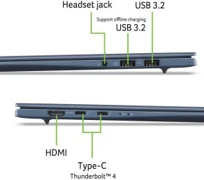 Фото: Ноутбук Acer Swift Edge 16 AI SFE16-I51 NX.JVNEU.002 Blue - 16" OLED 120 Гц / Intel Core Ultra 5 / 325 / DDR5 16 ГБ / PCI-E SSD 512 ГБ / Intel Graphics № 10 | KTC