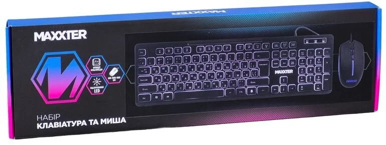 Фото: Комплект клавіатура+миша Maxxter KMS-CM-04UL-UA USB Black № 5 | KTC