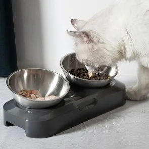 Фото: Годівниця подвійна з металевими мисками Me&Pet NMP27 Grey № 10 | KTC