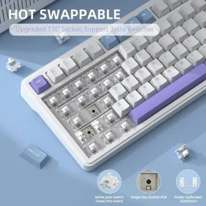 Фото: Клавіатура Attack Shark X85 White Jade Starlight White (X85SW_AS) № 6 | KTC