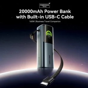 Фото: Батарея універсальна Vention FKFH0 20000mAh 165W Gray Built-in USB-C № 6 | KTC