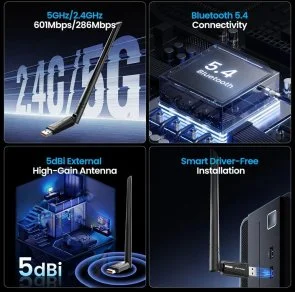 Фото: Wi-Fi адаптер Vention KDXB0 Wi-Fi 6 / BL 5.4 № 6 | KTC