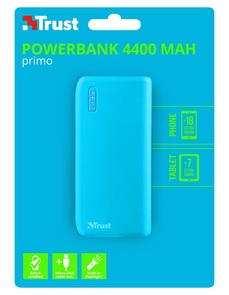 Батарея універсальна Trust Primo Power Bank 4400mAh Neon Blue (22057)