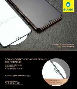 Захисне скло Blueo for iPhone X 3D Black