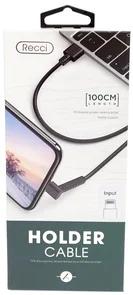 Фото: Кабель Recci RCL-N100 HOLDER AM / Lightning 1m Black (RCL-N100 Black) № 3 | KTC