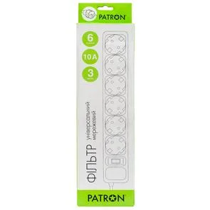 Фото: Мережевий фільтр PATRON SP-1063 6/3m Black (EXT-PN-SP-1063) № 2 | KTC