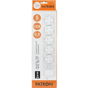 Фото: Мережевий фільтр PATRON SP-1052U 5/0.5m Black (EXT-PN-SP-1052U) № 2 | KTC