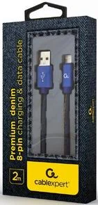 Фото: Кабель Cablexpert AM / Lightning 2m Blue (CC-USB2J-AMLM-2M-BL) № 2 | KTC