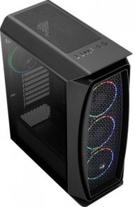 ATX, Aerocool Aero One Eclipse, No PSU, Fan 4x12cm, 2xUSB3.0, Black, прозора бокова стінка