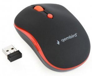 Мишка, Gembird MUSW-4B-03-R Wireless, Black/Red