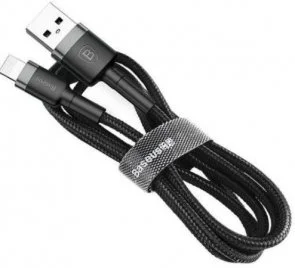 Фото: Кабель Baseus Cafule 2.4A AM / Lightning 0.5m Black/Gray (CALKLF-AG1) № 4 | KTC