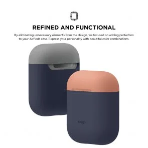 Фото: Чохол Elago for Airpods - Duo Case Jean Indigo/Peach/Medium Grey (EAPDO-JIN-PEMGY) № 3 | KTC