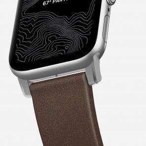 Ремінець Nomad for Apple Watch 44/42mm - Modern Strap Silver/Brown (NM1A4RSM00)