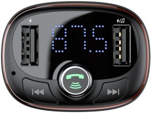 Автомобільний зарядний пристрій + FM-трансмітер Baseus T-Typed BT-MP3 2xUSB Standard edition (CCALL-TM12)