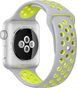 Ремінець HiC for Apple Watch 38/40mm - Nike Silicone Case Silver/Volt