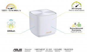 Система Wі-Fі ASUS ZenWiFi XD4 White (XD4-2PK-WHITE)