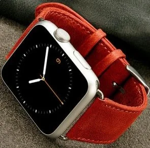 Фото: Ремінець JISON for Apple Watch 45/44/42mm - Leather Loop Band Dark red № 3 | KTC