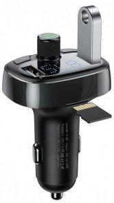 Автомобільний зарядний пристрій + FM-трансмітер Baseus T-Typed MP3 Car Charger S-09 Black (CCALL-TM01)