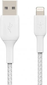 Кабель Belkin Braided AM / Lightning 2m White (CAA002BT2MWH)