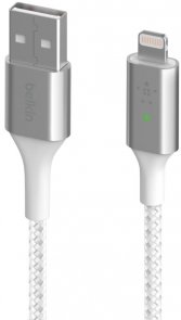 Кабель Belkin Braided Smart LED AM / Lightning 1.2m White (CAA007BT04WH)