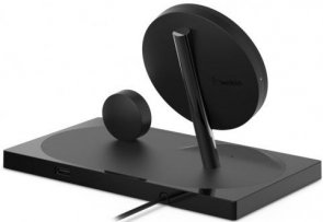 Док-станція Belkin 2in1 Wireless Pad/Stand/Apple Watch Black (F8J234VFBLK-APL)