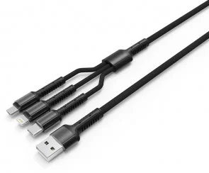 Фото: Кабель ColorWay 3in1 AM / Lightning/MicroUSB/Type-C 1.2m Gray (CW-CBU3003-GR) № 3 | KTC