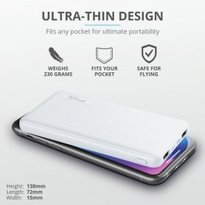 Батарея універсальна Trust Primo Ultra-thin 10000mAh White (23896_TRUST)