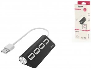 USB-хаб Hama 4 Port Black/White (00200119)