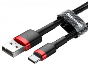 Кабель Baseus Cafule 2A AM / Type-C 3m Red/Black (CATKLF-U91)